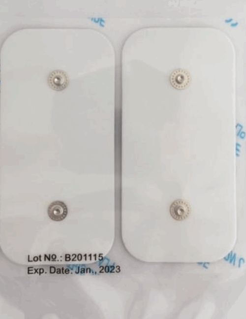 5 x 10 cm Çift Çıtçıtlı Tens Elektrot Pedi, Pakette 4 Adet