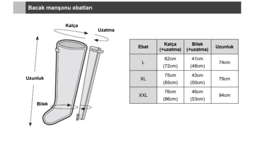 doctor life LF 900 bacak manşonu beden ebatı ölçüleri-DS MAREF